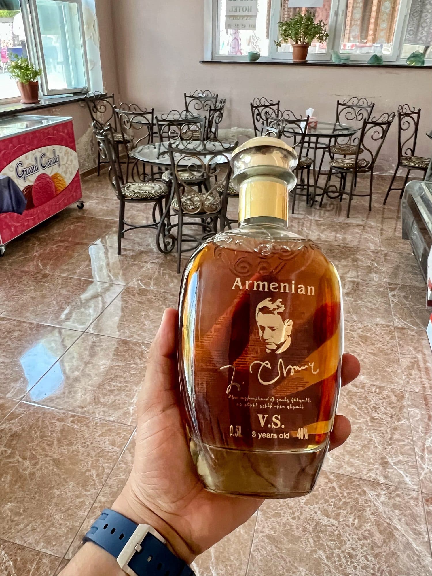 Brandy shop or cafe, northern Armenia