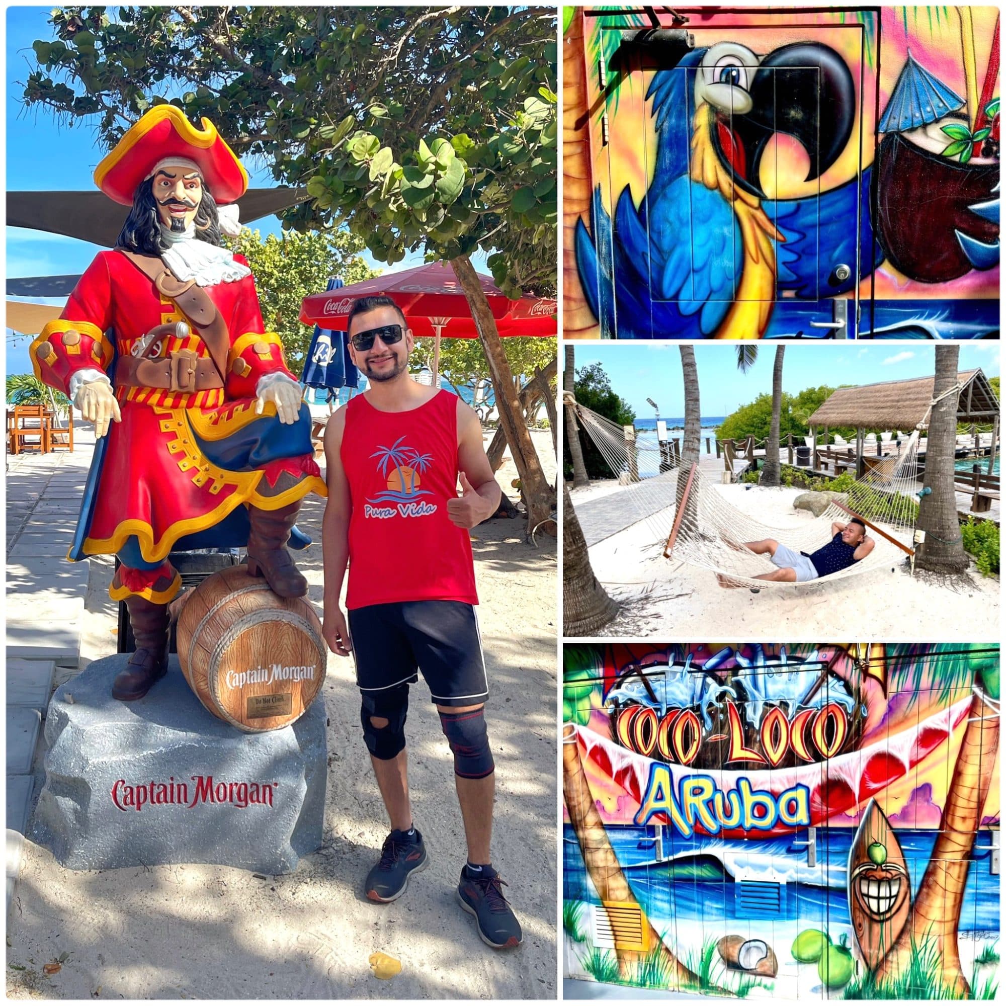 Aruba beach bars and street art