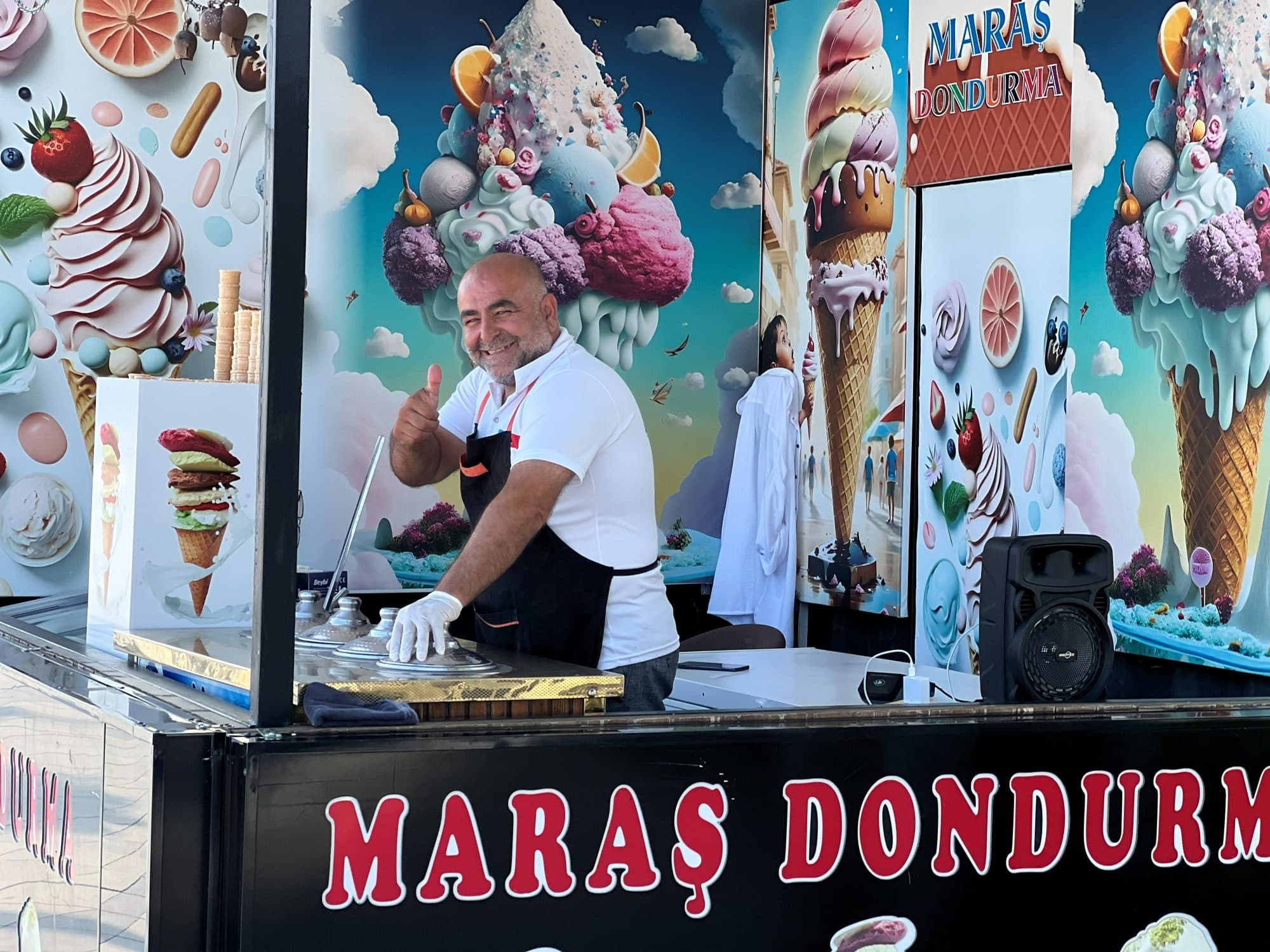 Baku, Azerbaijan — Maras Dondurma street stall