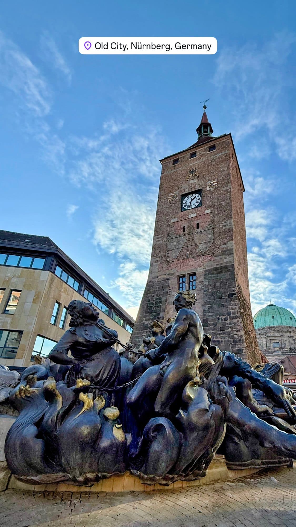 White Tower (Weißer Turm) and Marriage Carousel Fountain, Nuremberg