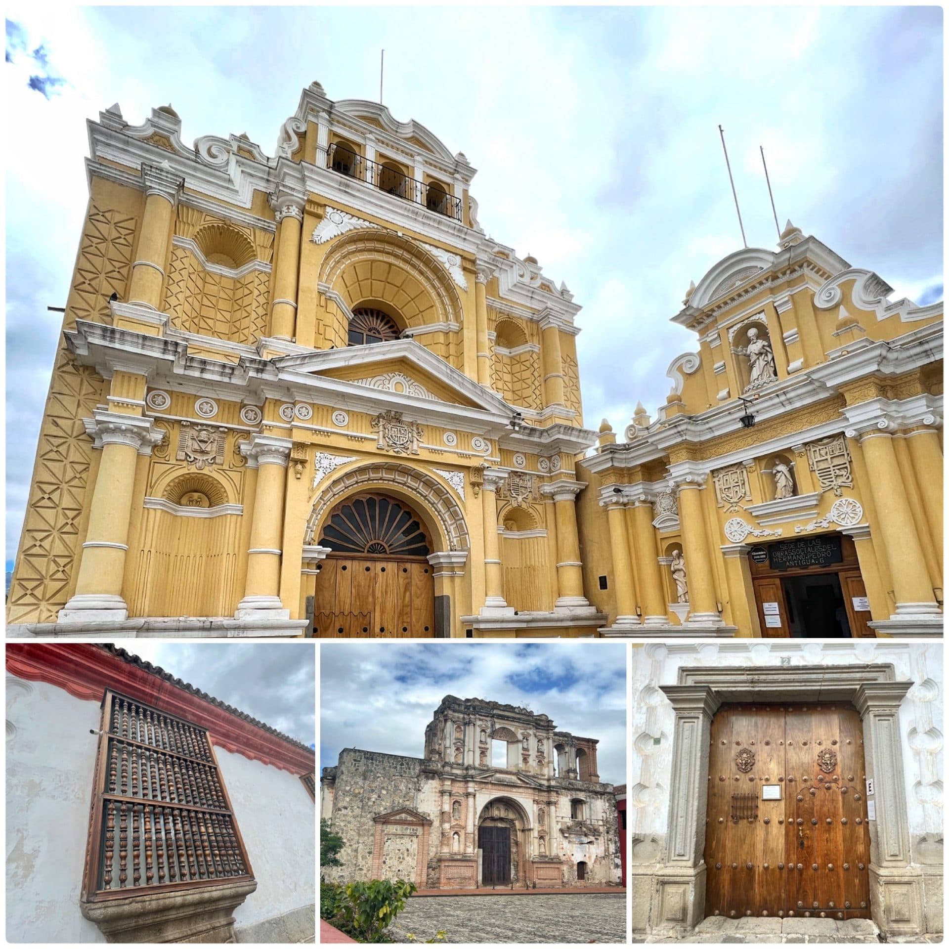 La Merced Church and colonial streets, Antigua Guatemala