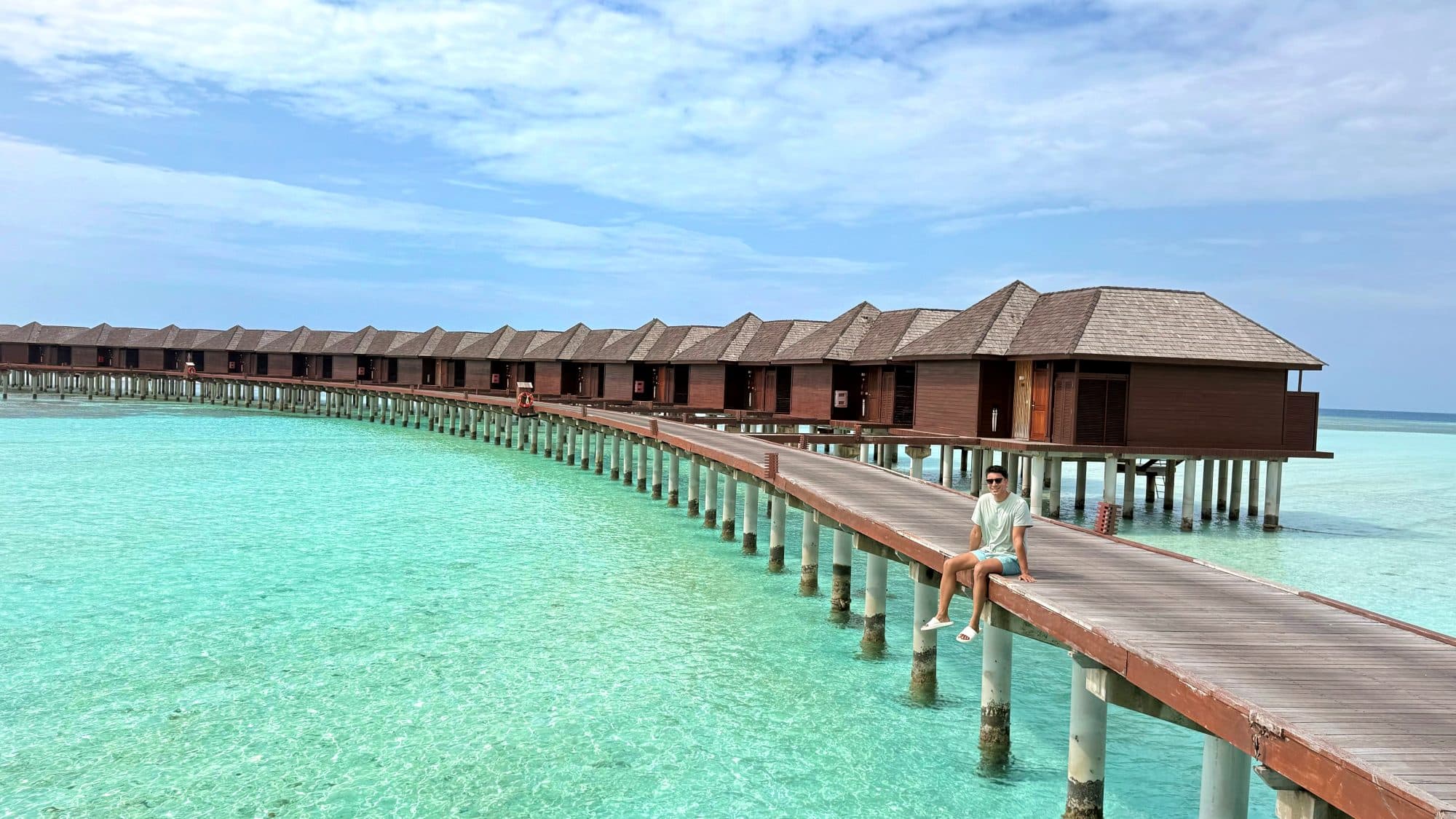 Overwater bungalows jetty, Maldives resort