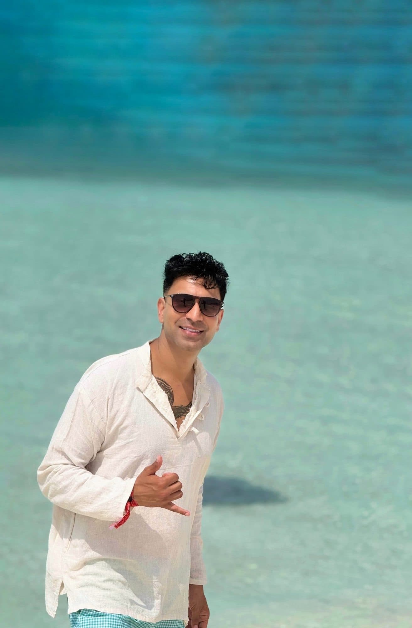Maldives lagoon beach