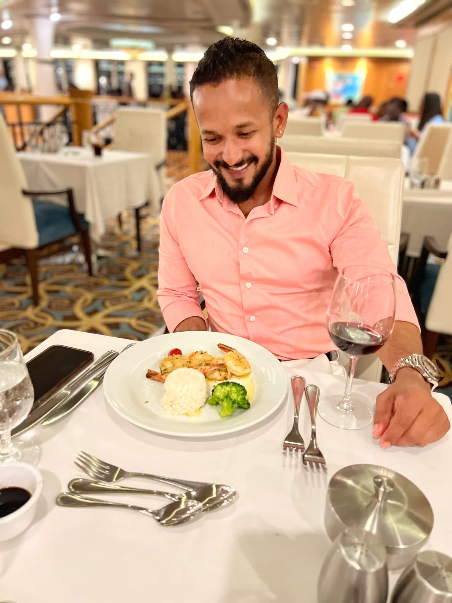 Cruise ship dining room, Saint Lucia departure