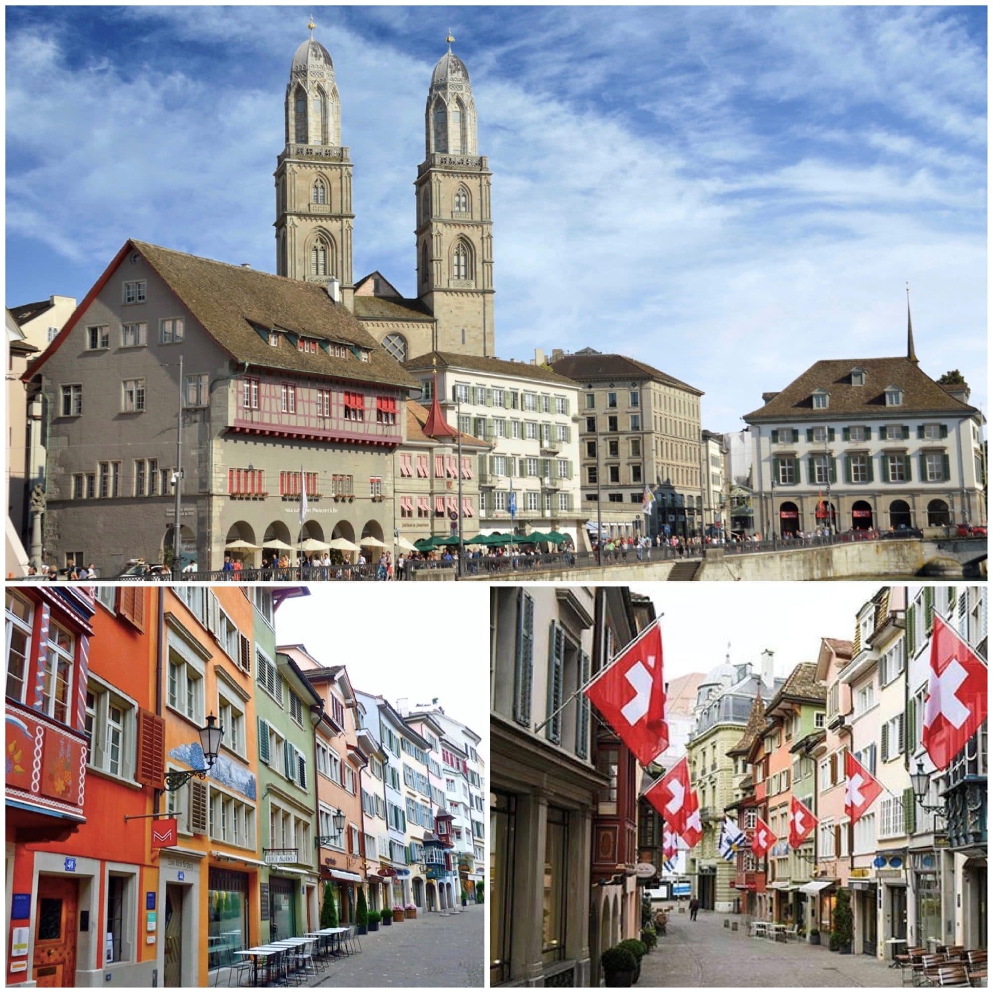 Grossmünster and Old Town streets, Zurich